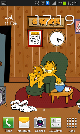 Télécharger Maison aimable: Garfield, fond d'écran animé gratuit pour Android sur le bureau. 