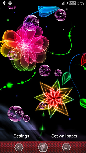 La capture d'écran Fleurs de néon  pour le portable et la tablette.