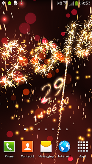Télécharger Le Nouvel an: Compte à rebours, fond d'écran animé gratuit pour Android sur le bureau. 