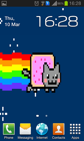 Télécharger Chat Nyan, fond d'écran animé gratuit pour Android sur le bureau. 