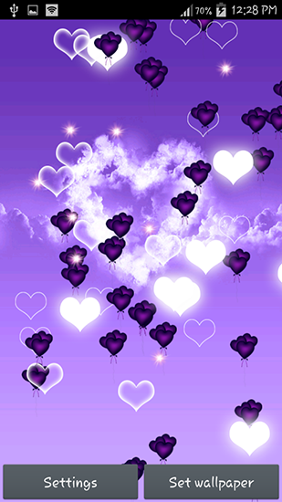 Télécharger Coeur violet, fond d'écran animé gratuit pour Android sur le bureau. 