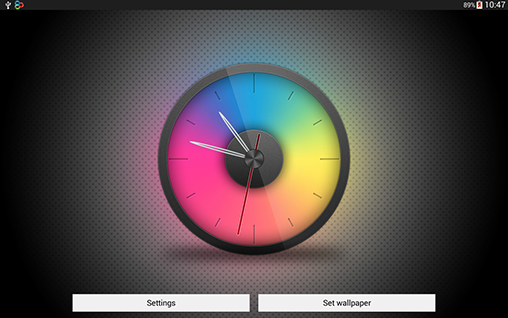 Télécharger Horloge irisée , fond d'écran animé gratuit pour Android sur le bureau. 