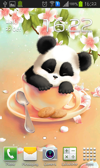 Télécharger Panda endormi , fond d'écran animé gratuit pour Android sur le bureau. 