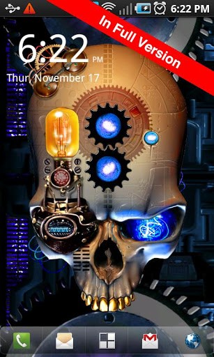 Télécharger Crâne de Steampunk, fond d'écran animé gratuit pour Android sur le bureau. 