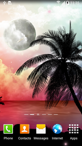 Télécharger Nuit tropicale , fond d'écran animé gratuit pour Android sur le bureau. 
