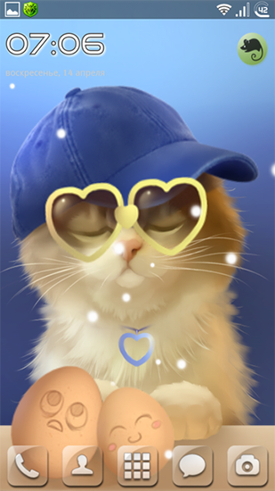 Télécharger Le chaton Tummy, fond d'écran animé gratuit pour Android sur le bureau. 
