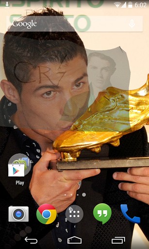 La capture d'écran 3D Cristiano Ronaldo pour le portable et la tablette.