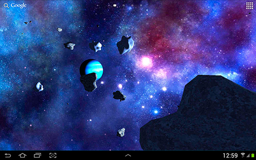 Télécharger Les astéroïdes 3D, fond d'écran animé gratuit pour Android sur le bureau. 