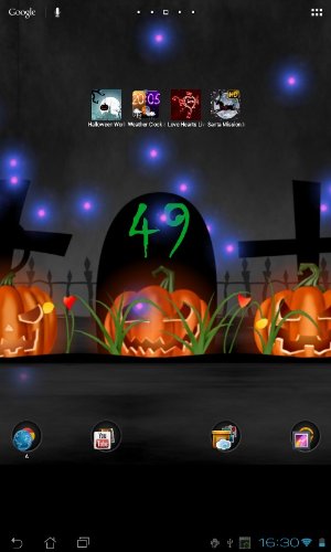 La capture d'écran Halloween pour le portable et la tablette.