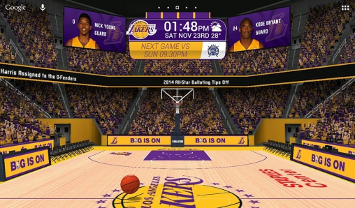 La capture d'écran NBA 2014 pour le portable et la tablette.