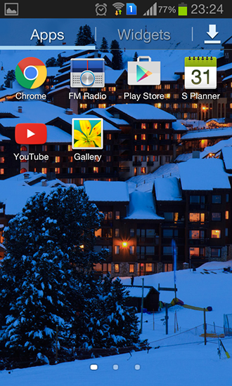 La capture d'écran Montagnes hivernales de nuit pour le portable et la tablette.