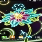 Outre le fond d'écran animé Chien fou  pour Android téléchargez l'apk gratuit de screensaver Fleurs dé néon .