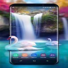 Outre le fond d'écran animé Le cristal magique  pour Android téléchargez l'apk gratuit de screensaver Cascade d'eau et cygne .