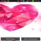 Outre le fond d'écran animé Fleurs et papillons  pour Android téléchargez l'apk gratuit de screensaver Coeurs de diamant.
