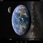 Outre le fond d'écran animé Le petit dinosaure  pour Android téléchargez l'apk gratuit de screensaver La Terre et la Lune 3D.