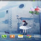 Outre le fond d'écran animé Arbre avec des feuilles tombantes  pour Android téléchargez l'apk gratuit de screensaver Jeune fille et jour pluvieux.