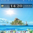 Outre le fond d'écran animé Chute de neige d'hiver  pour Android téléchargez l'apk gratuit de screensaver L`aquarium océanique 3D: L`île des tortues.