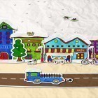 Outre le fond d'écran animé Paysage  pour Android téléchargez l'apk gratuit de screensaver La ville en papier.