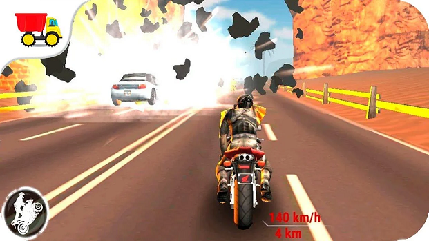 Télécharger Super 3D Highway Bike Stunt: Motorbike Racing Game pour Android gratuit.