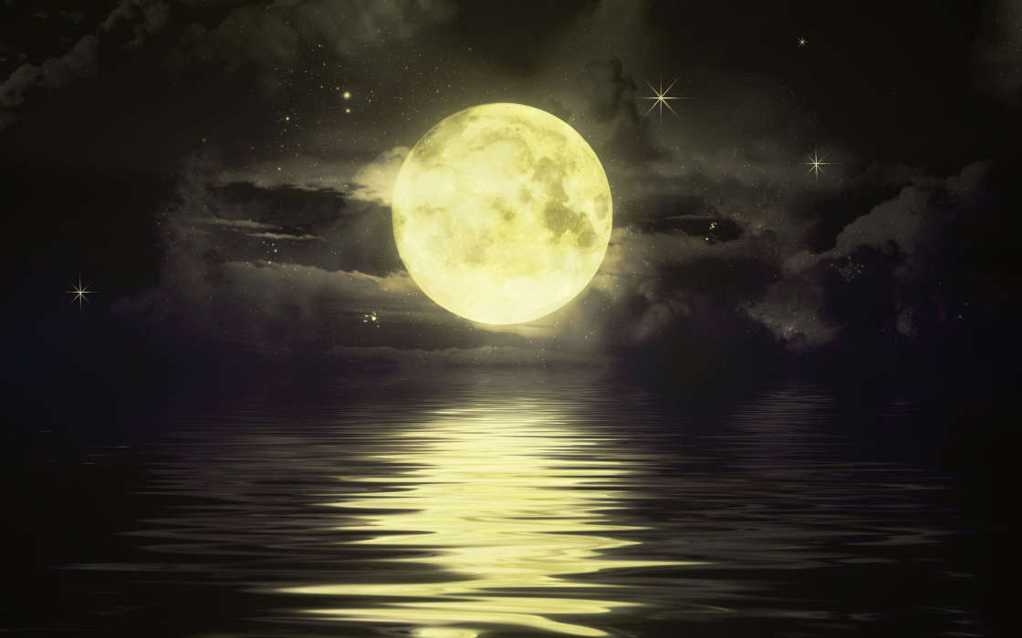 Lune,Nuit,Paysage,Dessins