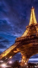 Télécharger une image Paysage,Nuit,L'architecture,Tour Eiffel pour le portable gratuitement.