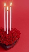 Télécharger une image 128x160 Roses,Cœurs,Saint Valentin,Bougies,Cartes postales,Fêtes pour le portable gratuitement.