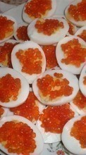 Télécharger une image 240x320 Nourriture,Eggs,Caviar rouge pour le portable gratuitement.