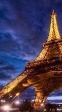 Télécharger une image Paysage,Villes,Nuit,Paris,Tour Eiffel pour le portable gratuitement.