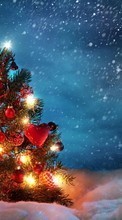Télécharger une image Fêtes,Nouvelle Année,Neige,Sapins,Noël pour le portable gratuitement.