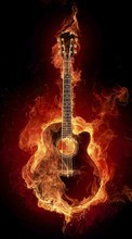 Télécharger une image Musique,Feu,Guitares pour le portable gratuitement.