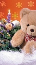Télécharger une image 540x960 Noël,Bougies,Fêtes,Nouvelle Année,Jouets,Bears pour le portable gratuitement.