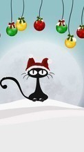 Télécharger une image Fêtes,Chats,Nouvelle Année,Noël,Dessins pour le portable gratuitement.
