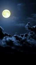 Télécharger une image Sky,Nuit,Nuages,Lune,Paysage pour le portable gratuitement.