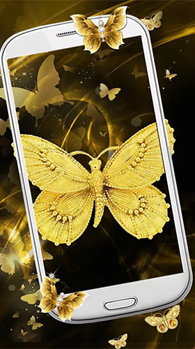 Télécharger gratuitement le fond d'écran animé Papillon d'or  sur les portables et les tablettes Android.