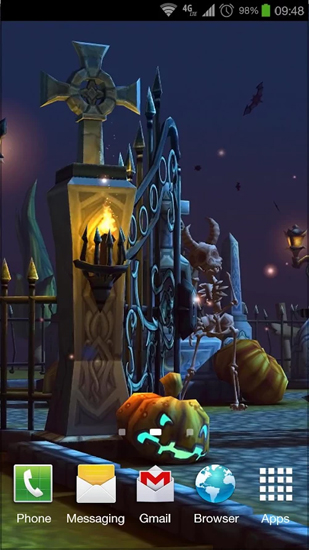 Cimetière de Halloween   - télécharger gratuit un fond d'écran animé Fantasy pour le portable.