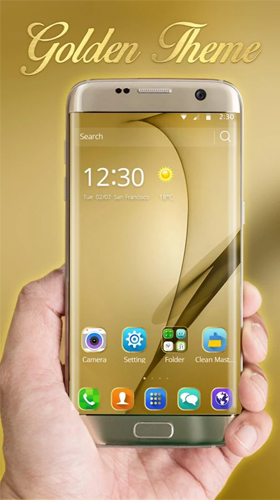 Télécharger Thème d'or pour Samsung Galaxy S8 Plus , fond d'écran animé gratuit pour Android sur le bureau. 
