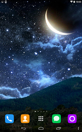 Lunes et étoiles  - télécharger gratuit un fond d'écran animé Paysage pour le portable.