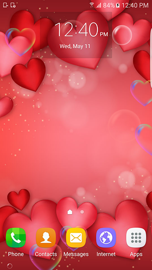 Télécharger gratuitement le fond d'écran animé Amour rouge et d'or  sur les portables et les tablettes Android.