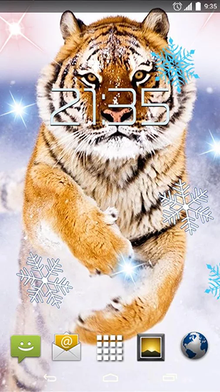 Tigre de neige  - télécharger gratuit un fond d'écran animé pour le portable.