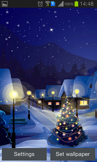 Télécharger Nuit de Noël, fond d'écran animé gratuit pour Android sur le bureau. 