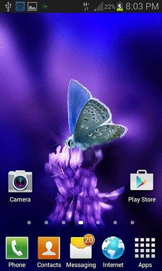Télécharger Papillon aimable, fond d'écran animé gratuit pour Android sur le bureau. 