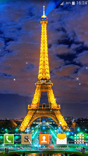 Télécharger Nuit à Paris , fond d'écran animé gratuit pour Android sur le bureau. 