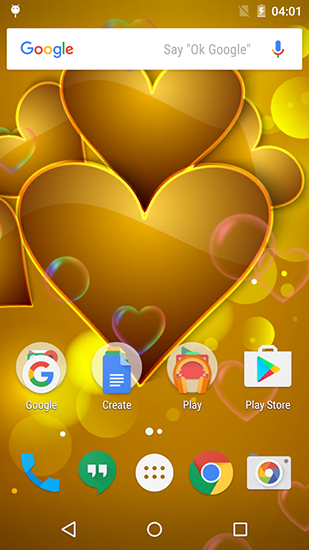 Télécharger Amour rouge et d'or , fond d'écran animé gratuit pour Android sur le bureau. 