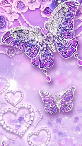 Papillon violet de diamants 