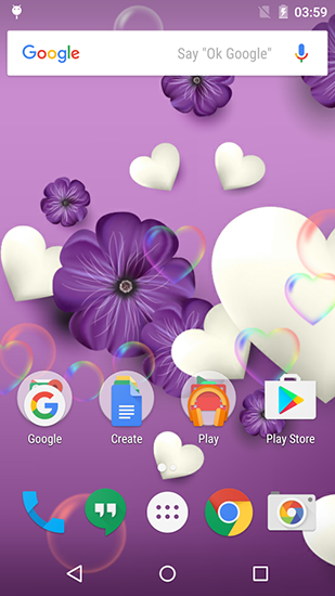 La capture d'écran Amour lilas et rose pour le portable et la tablette.